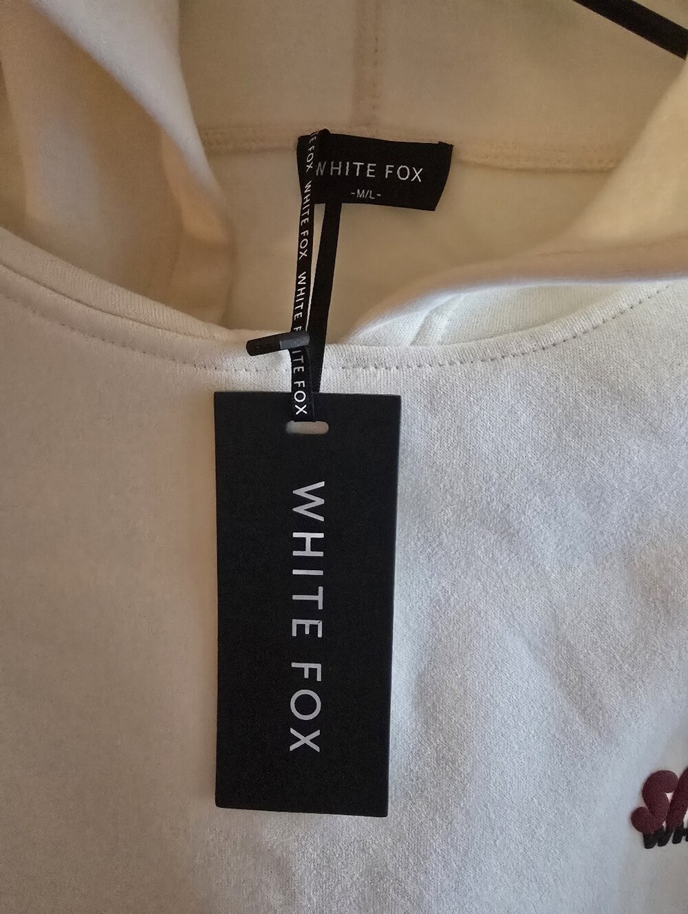 White Fox Club 14 Peyton Oversized Hoodie Lemon M/L NWT Puff Print - Picture 10 of 11